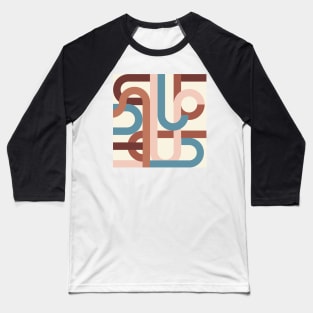 Geometric abstract midcentury beige brown Baseball T-Shirt